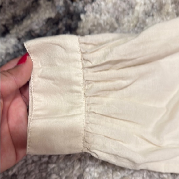 Who What Wear Ivory Blouse with Ruffles - Picture 5 of 12